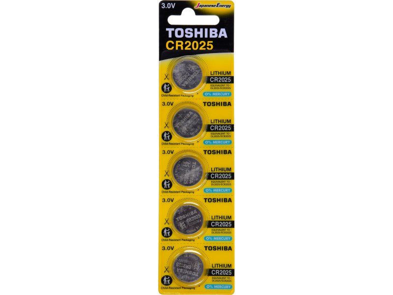 TOSHIBA μπαταρίες λιθίου CR-2025 5τεμ – Μπαταρίες Ρολογιών