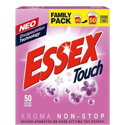 ESSEX σκόνη πλυντηρίου ρούχων Touch 50μεζ 2,40kg – Απορρυπαντικά Ρούχων