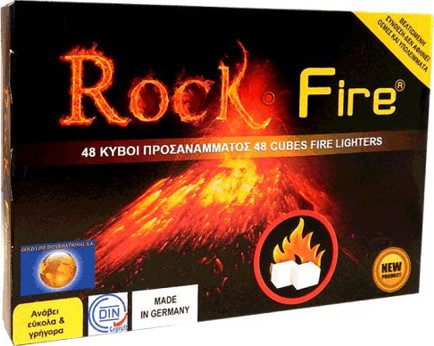 ROCK FIRE προσάναμμα τζακιού κηροζίνης 48τεμ – Καύσιμες Ύλες