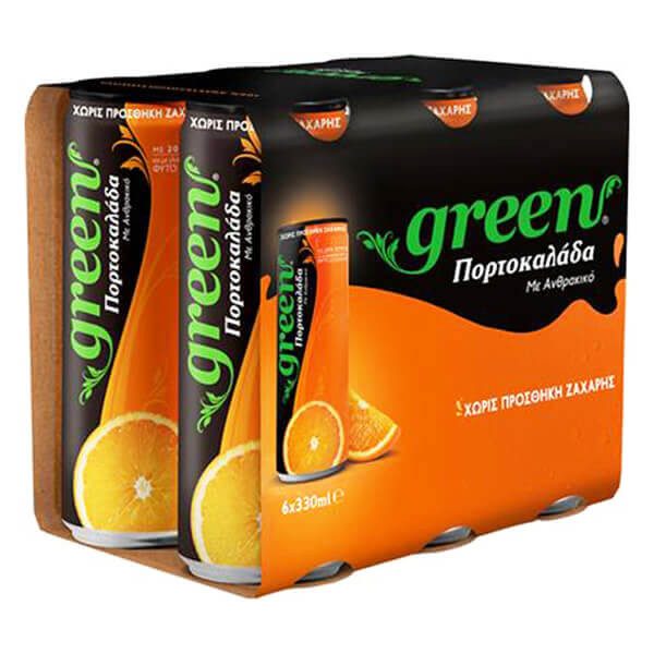 GREEN COLA αναψυκτικό πορτοκαλάδα χωρίς ζάχαρη με stevia 6x330ml – Αναψυκτικά