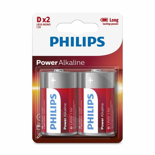 PHILIPS μπαταρία αλκαλική D 2τεμ – Αλκαλικές Μπαταρίες