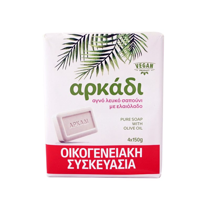 ΑΡΚΑΔΙ σαπούνι αγνό λευκό ελαιολάδου 4x150gr – Αρκάδι – Προϊόντα Καθαρισμού Σώματος