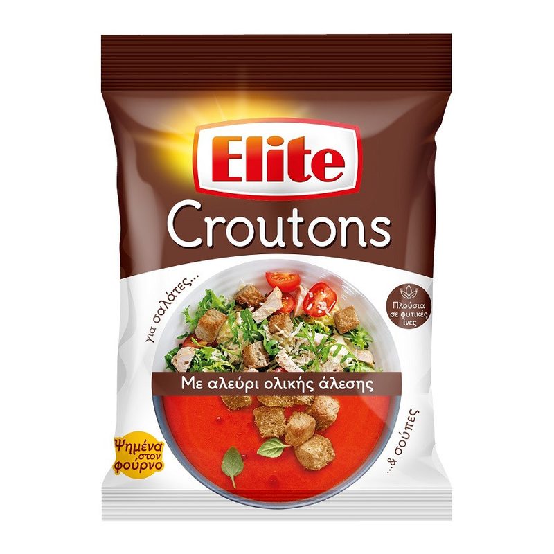 ELITE κρουτόν με αλεύρι ολικής άλεσης 75gr – Αρτοσκευάσματα
