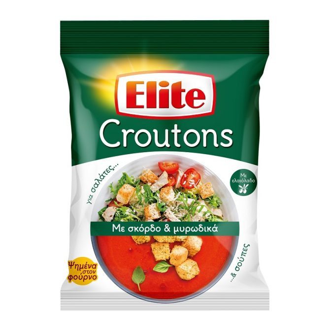 ELITE κρουτόν με σκόρδο και μυρωδικά 75gr – Αρτοσκευάσματα