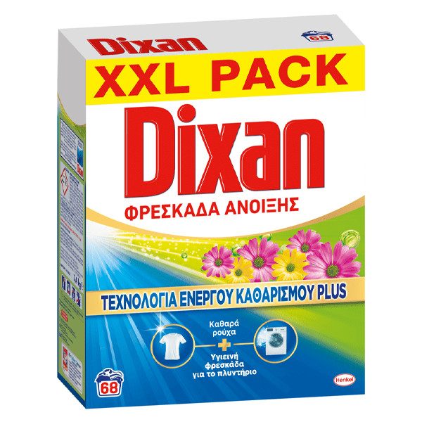DIXAN σκόνη πλυντηρίου ρούχων Φρεσκάδα Άνοιξης 68μεζ 3,4kg – Απορρυπαντικά Ρούχων
