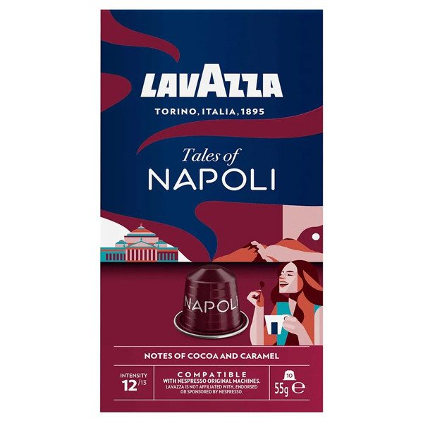 LAVAZZA καφές espresso Napoli σε κάψουλες συμβατές με μηχανές Nespresso 10τεμ – Κάψουλες Καφέ και Ροφημάτων