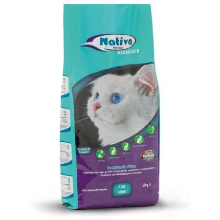 LAKY Nativa cat γατοτροφή premium με ψάρι 2kg – Ξηρά Τροφή Γάτας