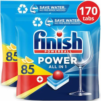 FINISH ταμπλέτες πλυντηρίου πιάτων powerball λεμόνι 2x85τεμ – Απορρυπαντικά Πλυντηρίου Πιάτων