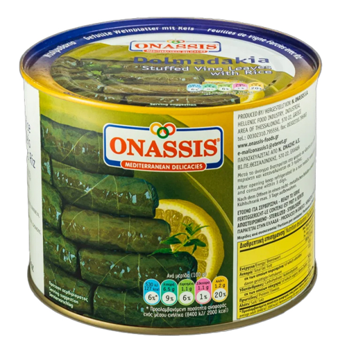 ONASSIS ντολμαδάκια 2kg – Τρόφιμα Μακράς Συντήρησης