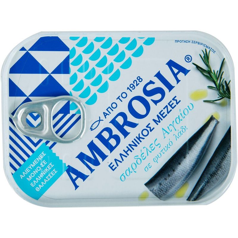 AMBROSIA σαρδέλες σε φυτικό λάδι 100gr – Τρόφιμα Μακράς Συντήρησης