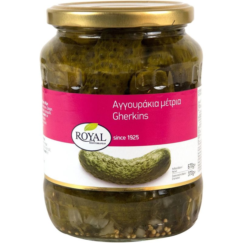 ROYAL αγγουράκια τουρσί μέτρια 670gr – Τρόφιμα Μακράς Συντήρησης