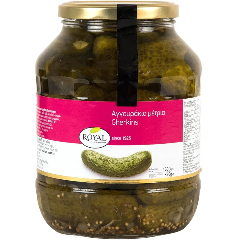 ROYAL αγγουράκια τουρσί μέτρια 870gr – Τρόφιμα Μακράς Συντήρησης