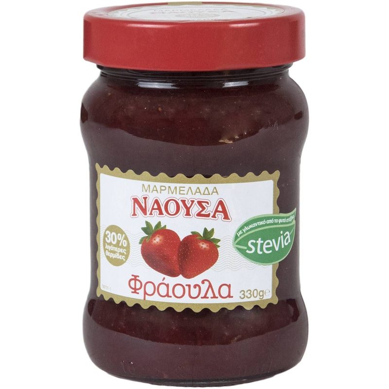 ΑΦΟΙ ΧΑΙΤΟΓΛΟΥ Νάουσα μαρμελάδα φράουλα με στέβια 330gr – Αφοι Χαΐτογλου – Μαρμελάδες