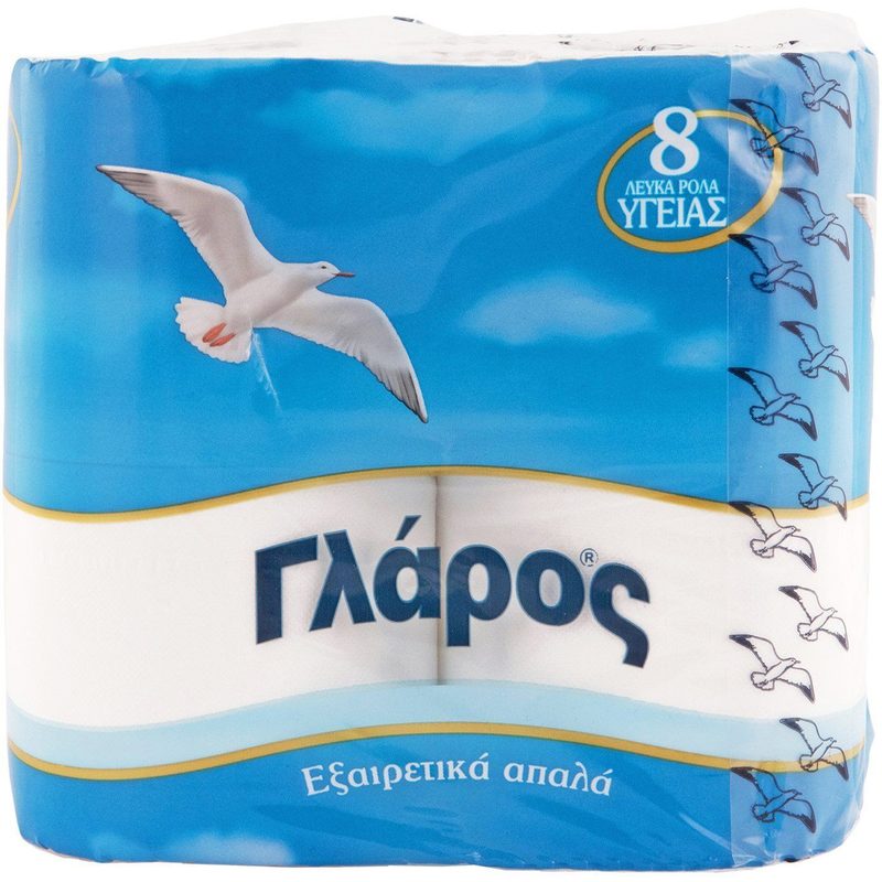 ΓΛΑΡΟΣ χαρτί υγείας 2φυλλο 8τεμ – Γλάρος – Χαρτιά Υγείας