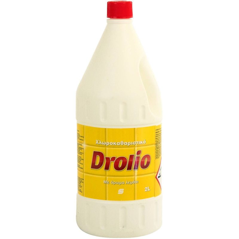 DROLIO χλωροκαθαριστικό με άρωμα λεμόνι 2lt – Καθαριστικά Μπάνιου