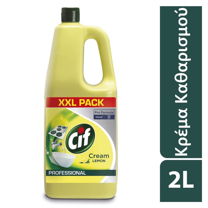 CIF κρέμα καθαρισμού με λεμόνι Professional 2lt – Καθαριστικά Επιφανειών
