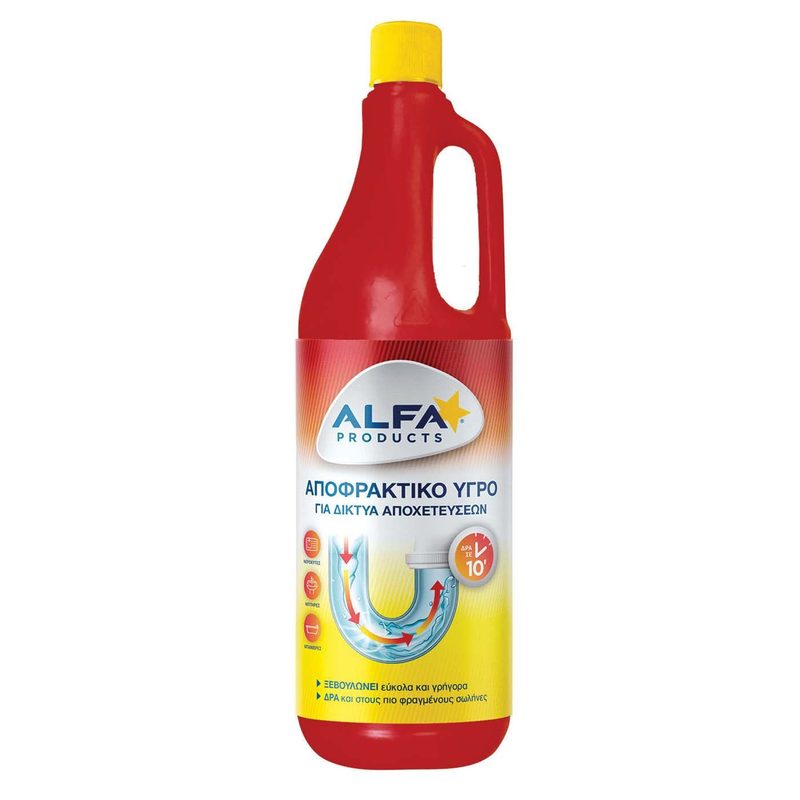 ALFA υγρό αποφρακτικό 1lt – Καθαριστικά Μπάνιου