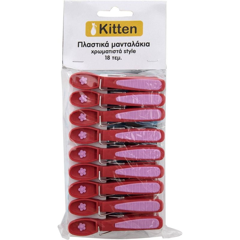 KITTEN μανταλάκια χρωματιστά 18τεμ