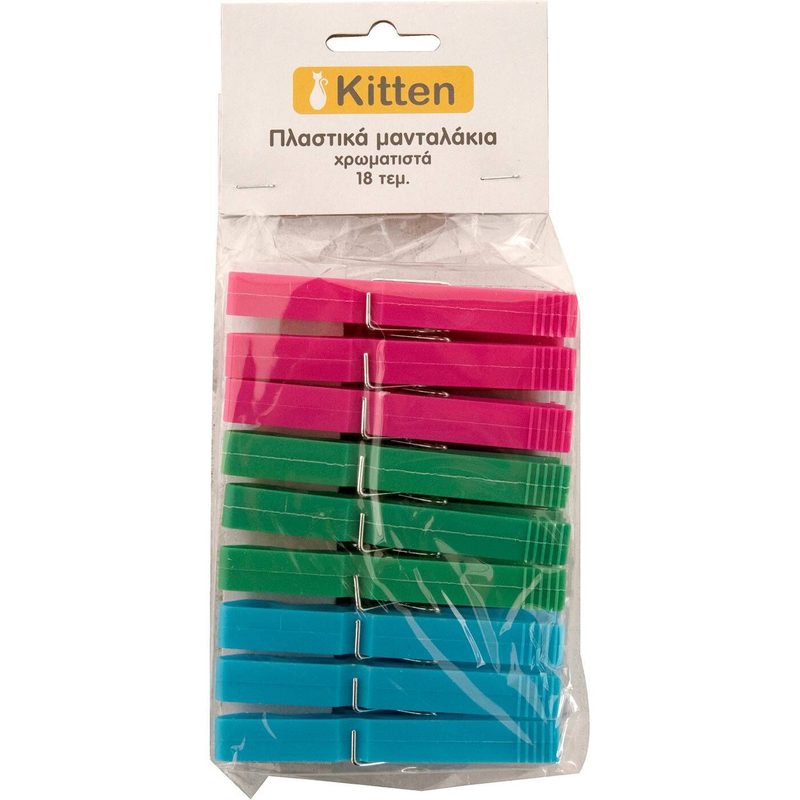 KITTEN μανταλάκια χρωματιστά 18τεμ