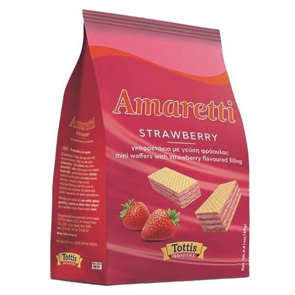 TOTTIS Amaretti γκοφρέτα φράουλα σακούλα 125gr – Σοκολάτες