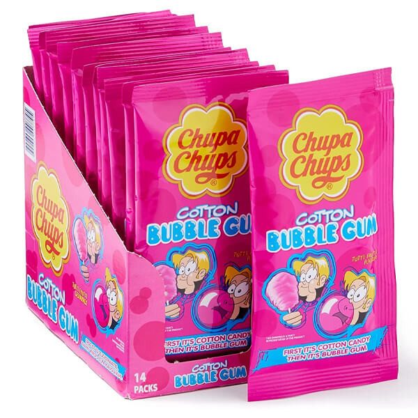 CHUPA CHUPS Cotton Bubble Gum Tutti Frutti 12τεμ – Καραμέλες, Γλειφιτζούρια και Τσίχλες