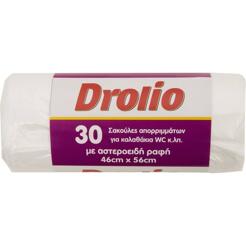 DROLIO σακούλες απορριμμάτων για καλαθάκια WC 46x56cm 30τεμ