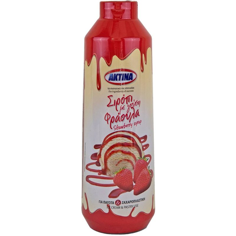 ΑΚΤΙΝΑ σιρόπι με γεύση φράουλα 1,2kg – Ακτίνα – Επικαλύψεις / Toppings Ζαχαροπλαστικής
