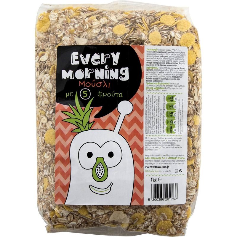 EVERY MORNING μούσλι με 5 φρούτα 1kg – Δημητριακά