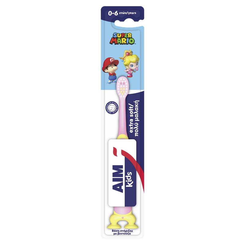 AIM οδοντόβουρτσα extra soft super mario 0-6 χρονών 1τεμ – Προϊόντα Παιδικού και Βρεφικού Βουρτσίσματος Δοντιών