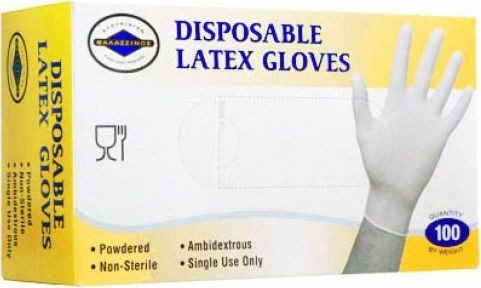 ΘΑΛΑΣΣΙΝΟΣ γάντια latex ελαφρώς πουδραρισμένα large 100τεμ – Θαλασσινός – Γάντια μιας Χρήσης