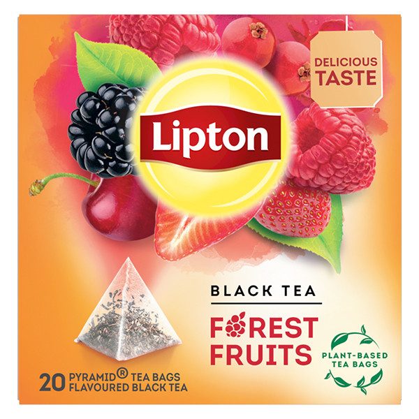 LIPTON τσάι πυραμίδα μαύρο με φρούτα του δάσους 20x1,7gr