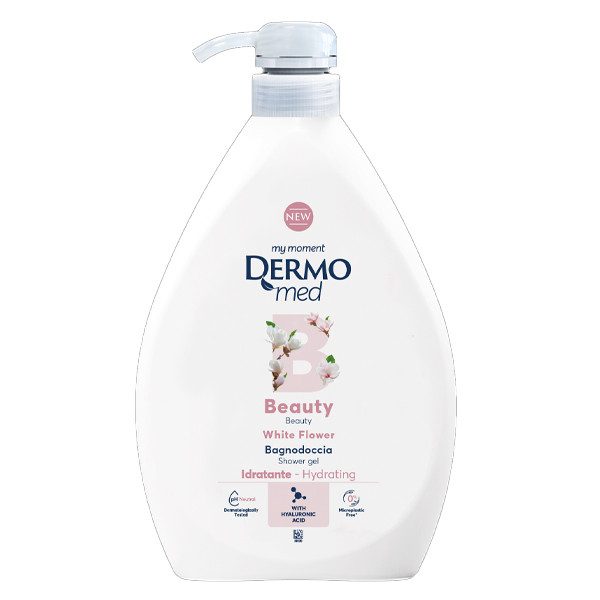 DERMOMED αφρόλουτρο beauty λευκά λουλούδια με αντλία 1lt – Αφρόλουτρα
