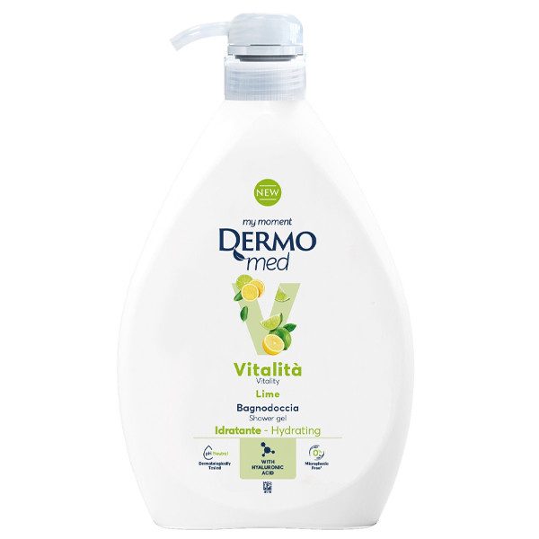 DERMOMED αφρόλουτρο vitalita λάιμ με αντλία 1lt – Αφρόλουτρα
