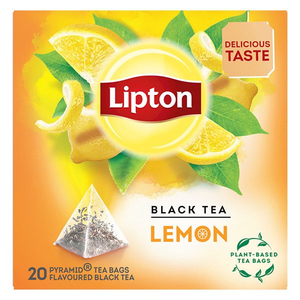 LIPTON τσάι πυραμίδα μαύρο με λεμόνι 20x1,7gr