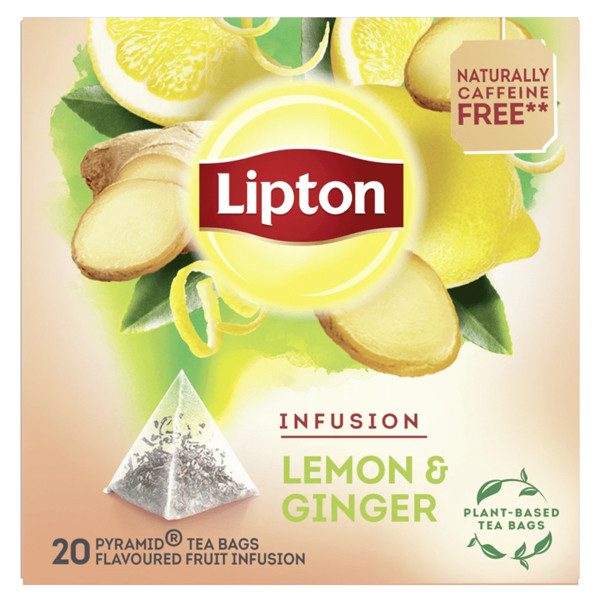 LIPTON τσάι πυραμίδα με λεμόνι και τζίντζερ 20x2gr