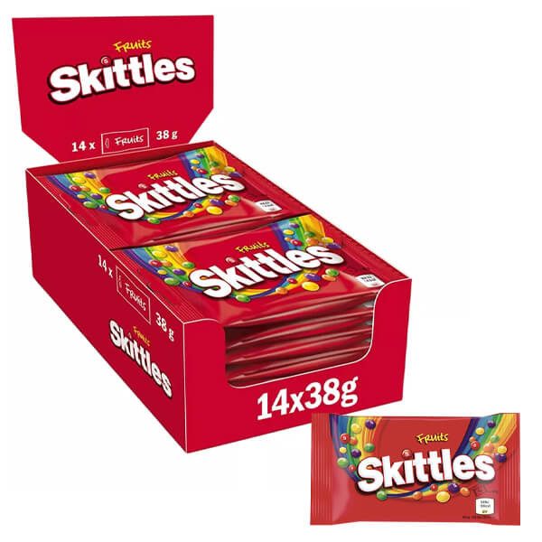 SKITTLES καραμελάκια fruits 14x38gr – Καραμέλες, Γλειφιτζούρια και Τσίχλες