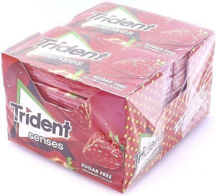 TRIDENT τσίχλες senses φράουλα 12x27gr – Καραμέλες, Γλειφιτζούρια και Τσίχλες