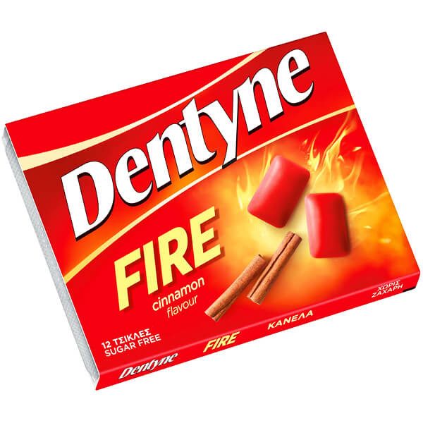 DENTYNE fire τσίχλες με κανέλα χωρίς ζάχαρη 14x16,8gr – Καραμέλες, Γλειφιτζούρια και Τσίχλες