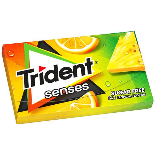 TRIDENT τσίχλες senses τροπικά φρούτα 12x27gr – Καραμέλες, Γλειφιτζούρια και Τσίχλες