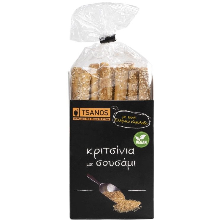 TSANOS κριτσίνια με σουσάμι 120gr – Αρτοσκευάσματα