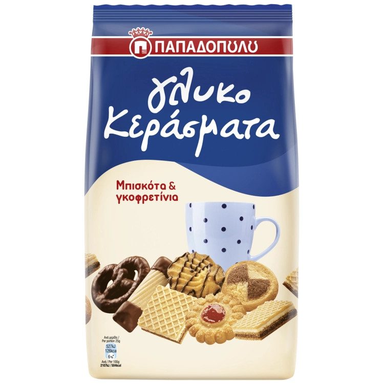 ΠΑΠΑΔΟΠΟΥΛΟΥ μπισκότα γλυκοκεράσματα μπισκότα και γκοφρετίνια 400gr – Παπαδοπούλου