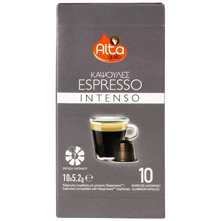 ALTA Gusto καφές espresso intenso σε κάψουλές 10τεμ – Κάψουλες Καφέ και Ροφημάτων