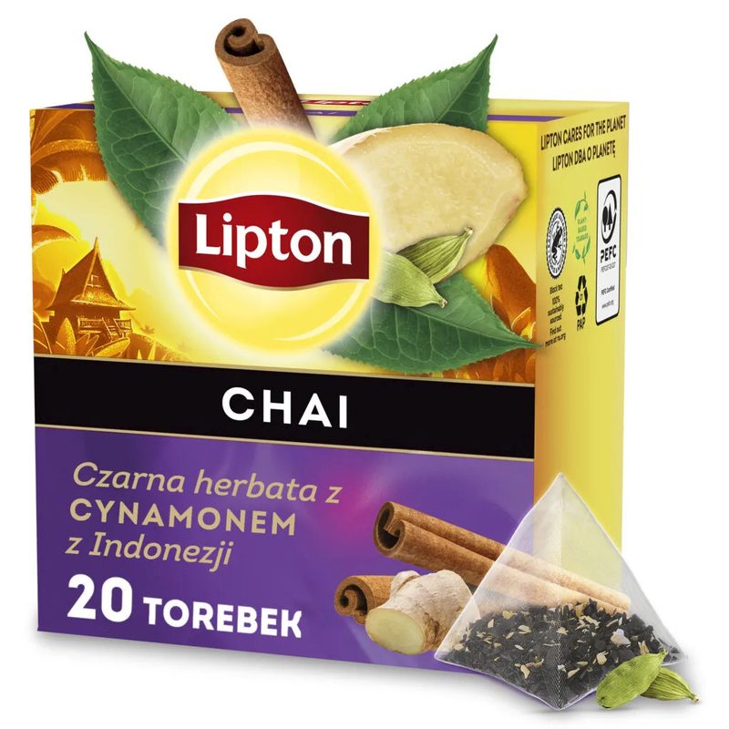 LIPTON τσάι πυραμίδα μαύρο chai 20x1,7gr