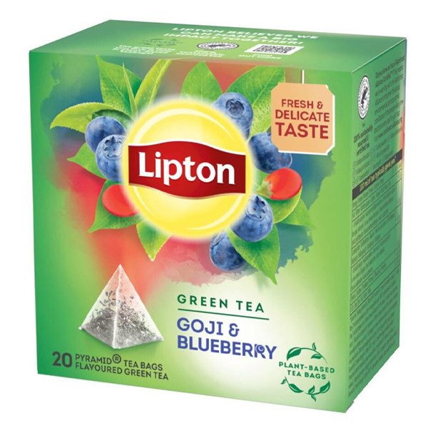 LIPTON τσάι πυραμίδα πράσινο με γκότζι μπέρι και μύρτιλο 20x1,4gr