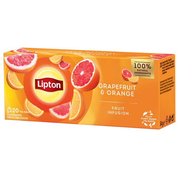 LIPTON τσάι πυραμίδα με γκρέιπφρουτ και πορτοκάλι 20x1,7gr
