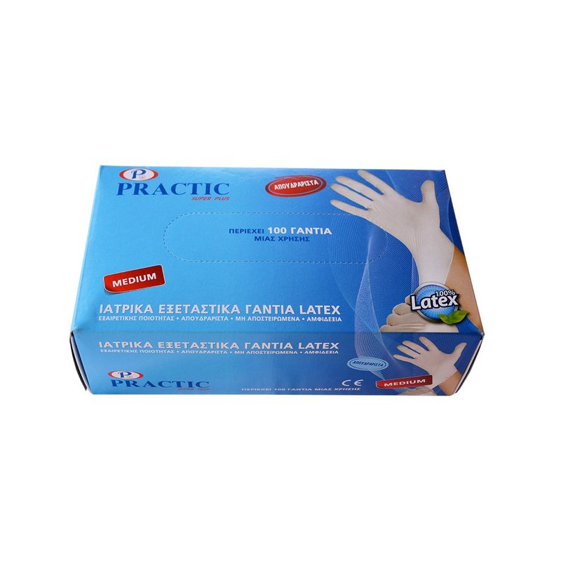 PRACTIC γάντια latex ελαφρώς πουδραρισμένα extra large 100τεμ – Γάντια μιας Χρήσης