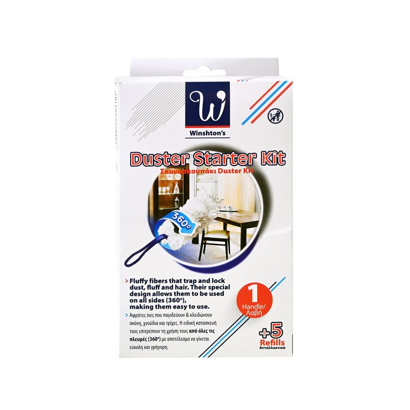 WINSHTON'S duster kit λαβή με ανταλλακτικά πανάκια 5τεμ – Είδη Ξεσκονίσματος