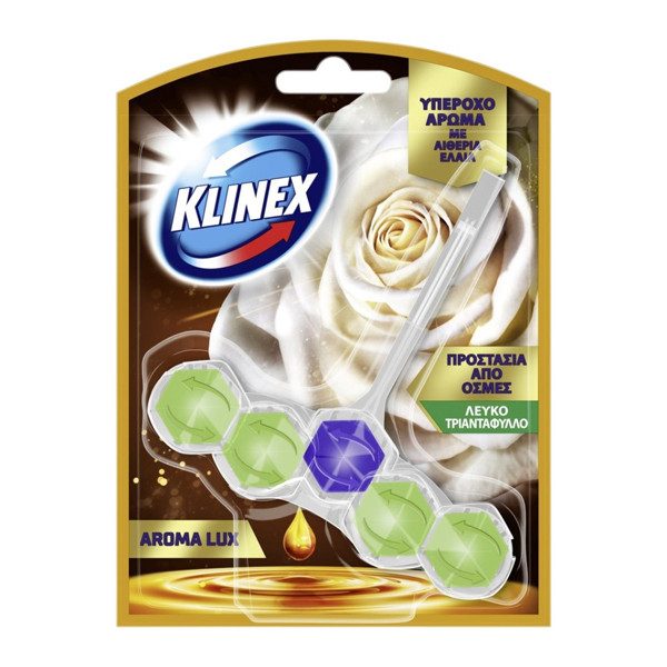 KLINEX μπλοκ αρωματικό τουαλέτας aroma luxe τριαντάφυλλο 2x50gr – Καθαριστικά Μπάνιου