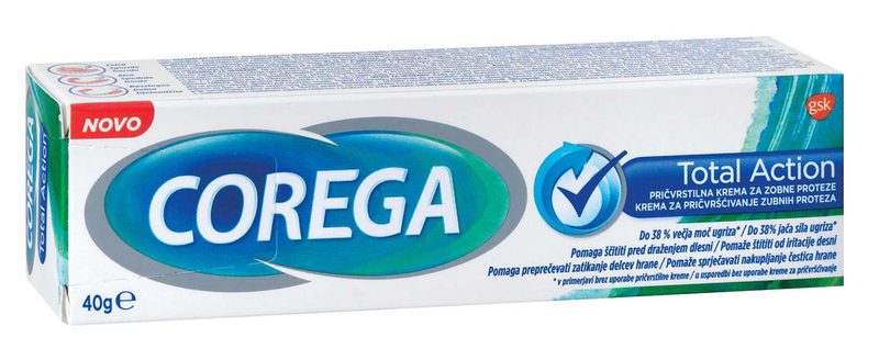 COREGA στερεωτική κρέμα οδοντοστοιχίας Total Action 40gr – Προϊόντα για Τεχνητές Οδοντοστοιχίες