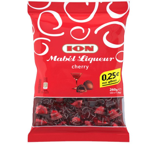ΙΟΝ σοκολατίνια γάλακτος cherry με λικέρ 260gr – Σοκολάτες